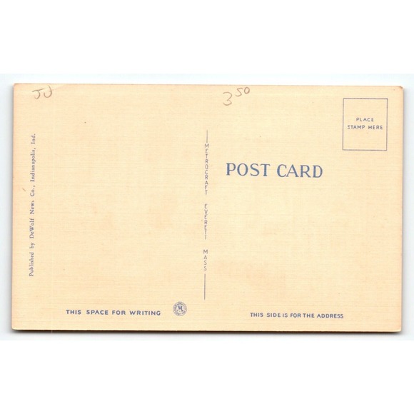 Indianapolis Indiana Postcard Greetings From Large Big Letter Linen Metropolitan - Picture 2 of 2